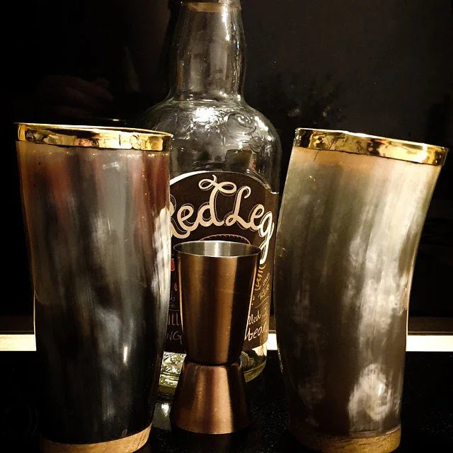 Ox Horn Viking Drinking Mug Cups with natural finish - Ale Beer Wine Goblet Tankard Beaker Size 5-6inches (Personalization Available) - Lazzy Panda