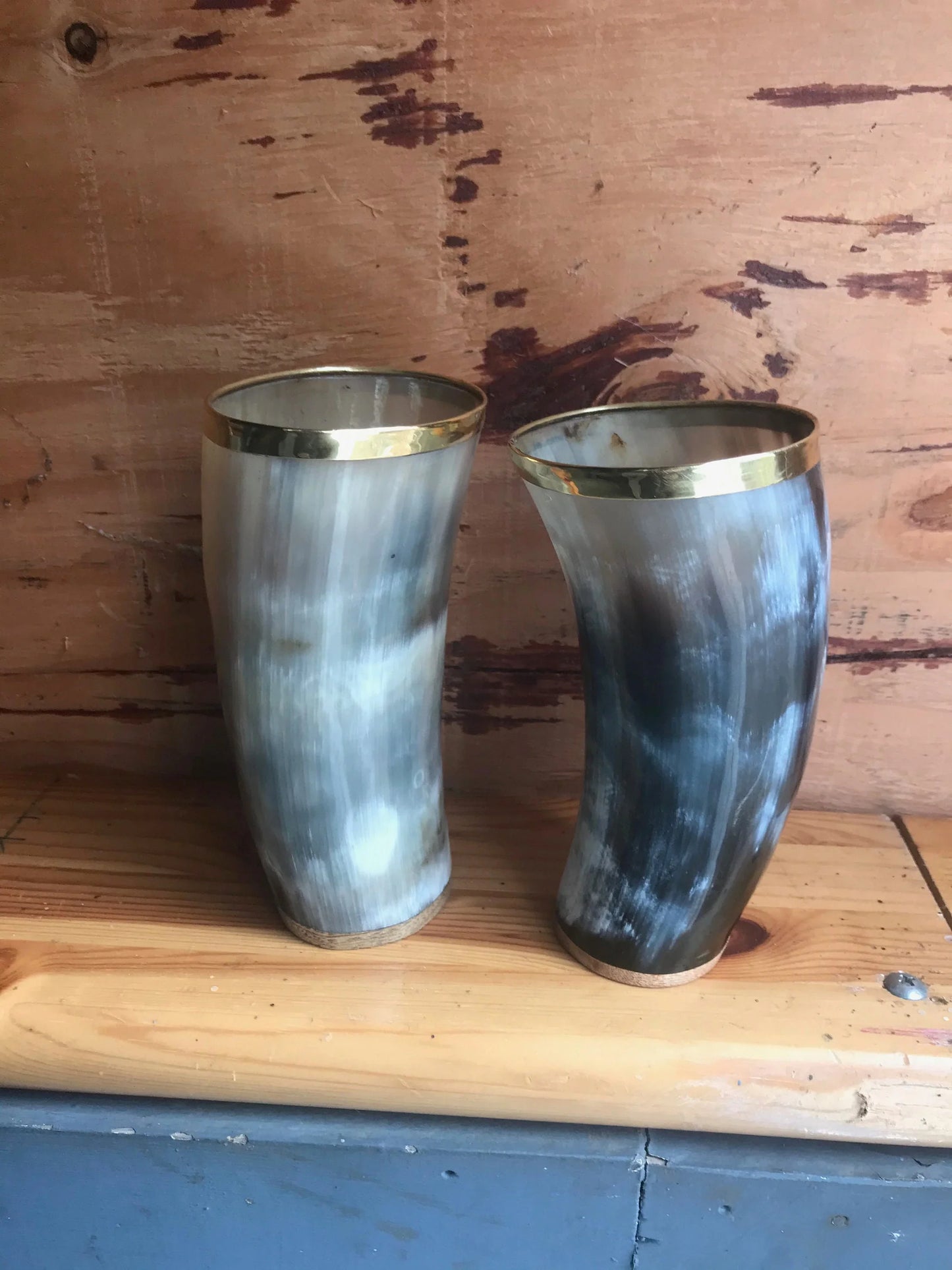 Ox Horn Viking Drinking Mug Cups with natural finish - Ale Beer Wine Goblet Tankard Beaker Size 5-6inches (Personalization Available) - Lazzy Panda