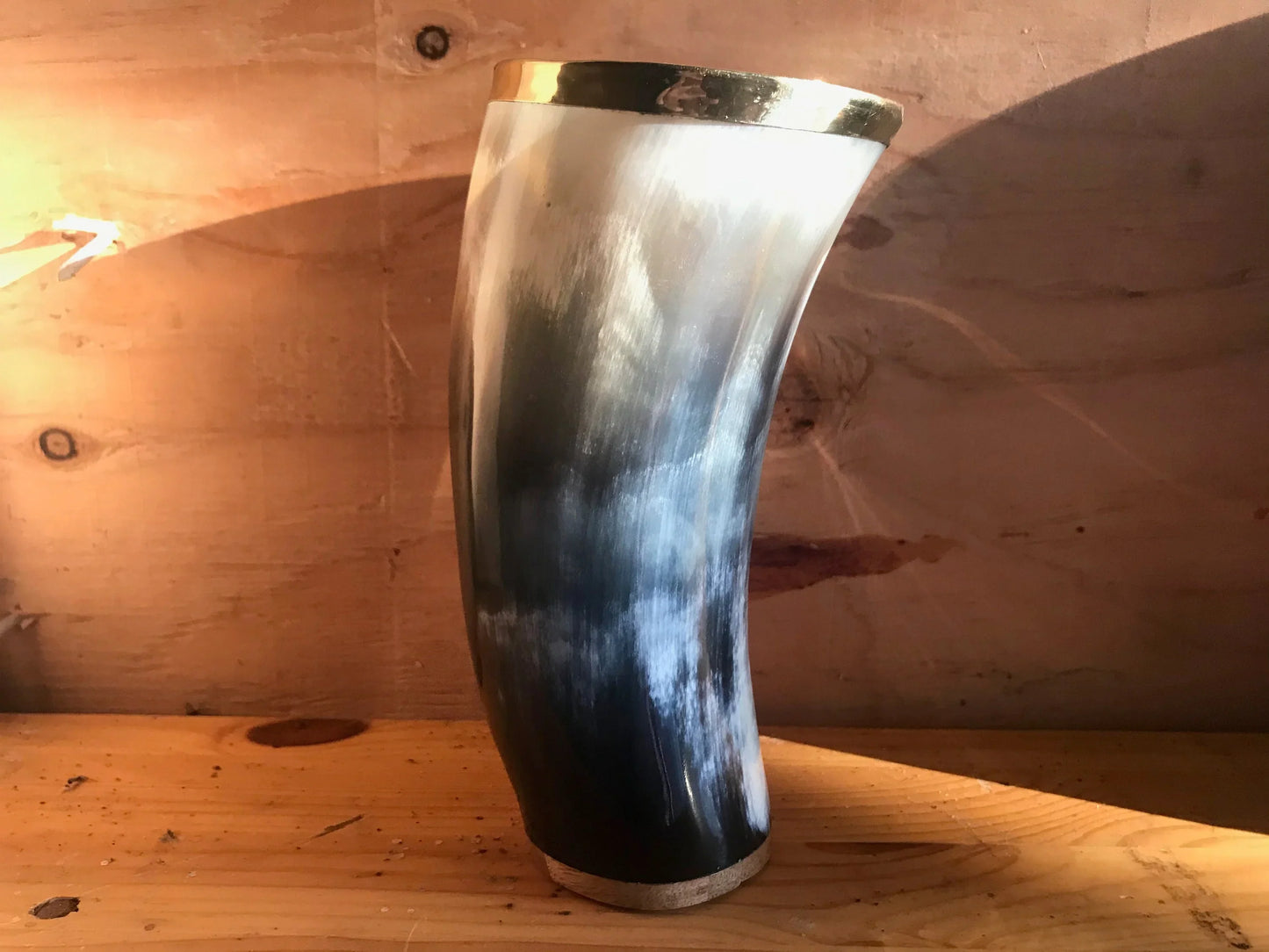 Ox Horn Viking Drinking Mug Cups with natural finish - Ale Beer Wine Goblet Tankard Beaker Size 5-6inches (Personalization Available) - Lazzy Panda