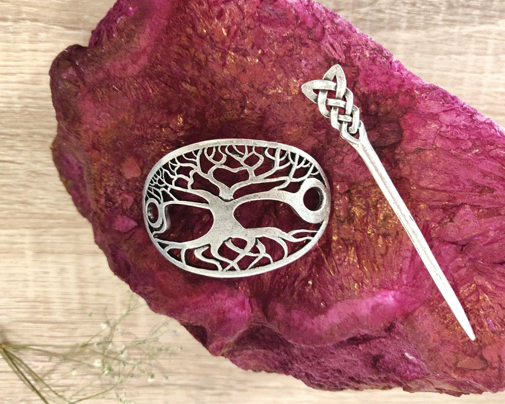 Viking Designed Hairpin For Women - Tree Of Life Engraving Hair Clips Hair Sticks - Viking Hair Accessories - Lazzy Panda