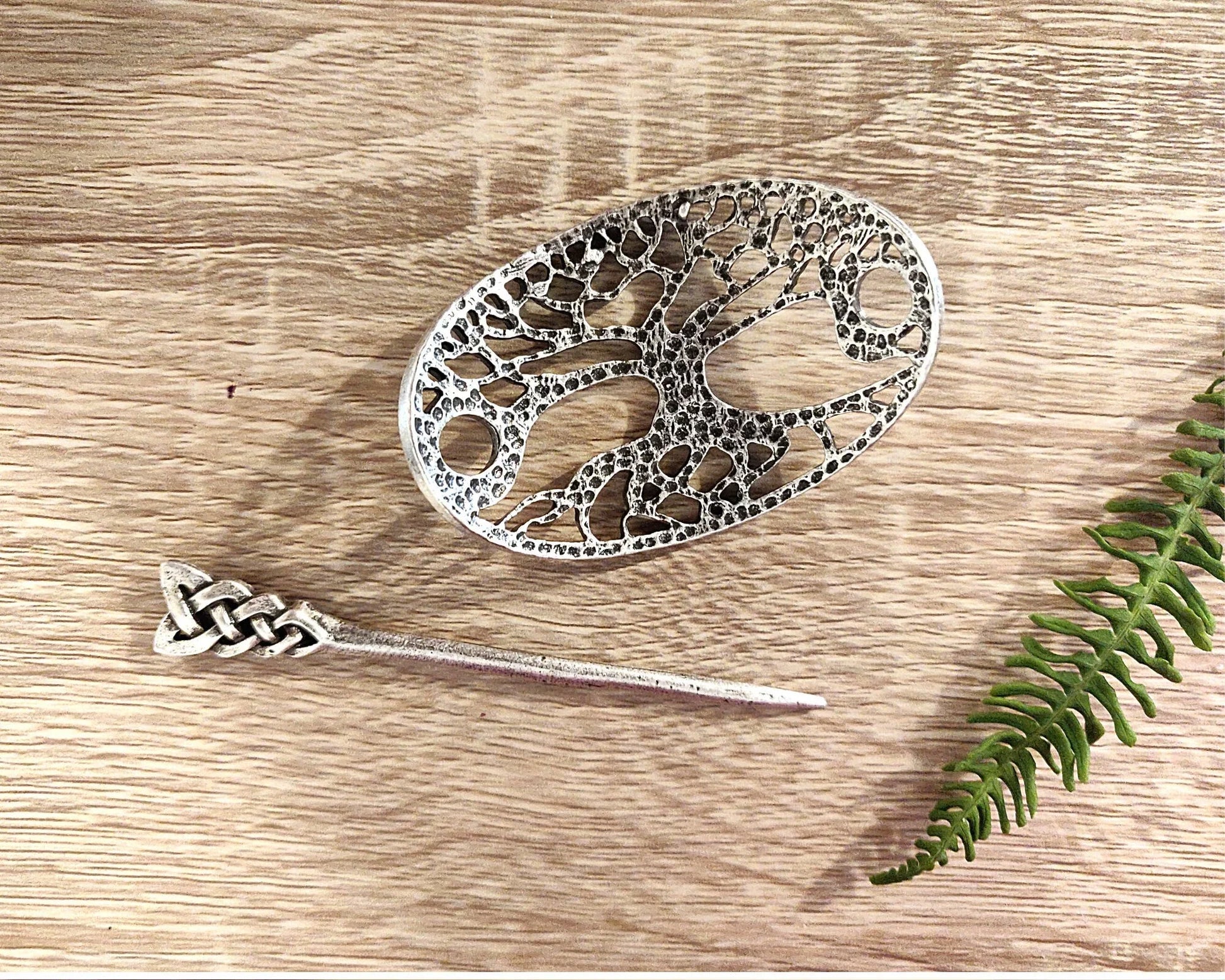 Viking Designed Hairpin For Women - Tree Of Life Engraving Hair Clips Hair Sticks - Viking Hair Accessories - Lazzy Panda
