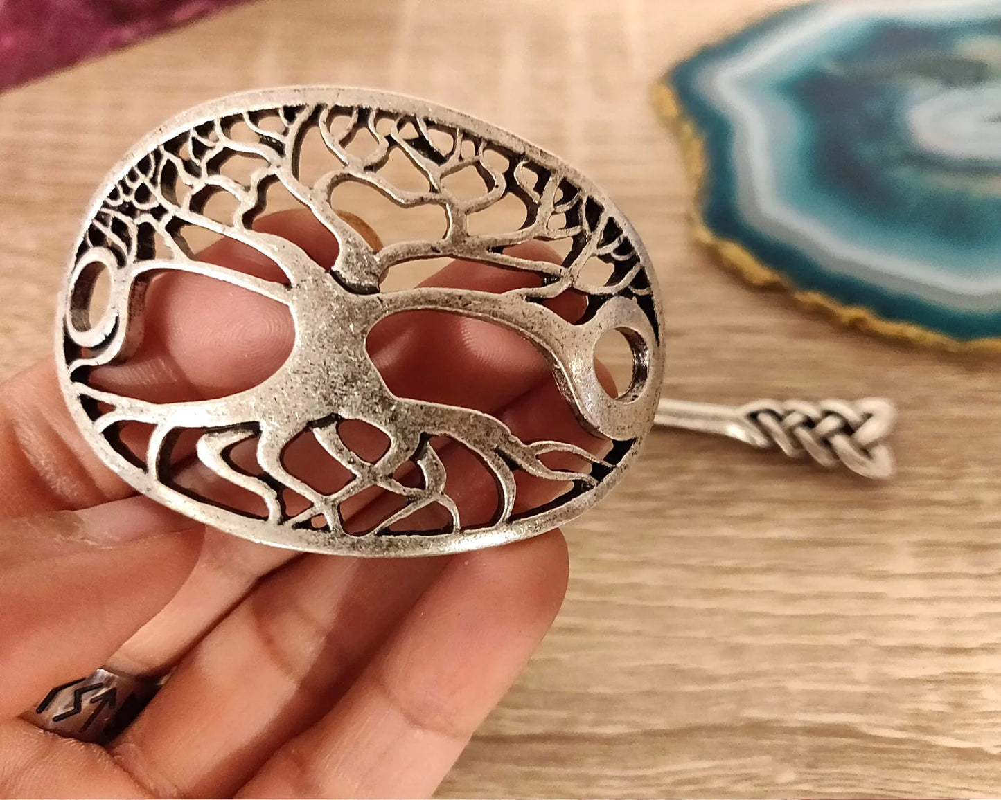 Viking Designed Hairpin For Women - Tree Of Life Engraving Hair Clips Hair Sticks - Viking Hair Accessories - Lazzy Panda