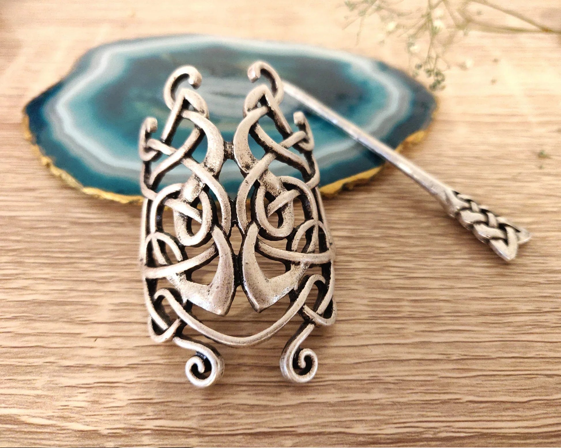 Viking Designed Hairpin Large Celtic Knot Hair Clip Hair Stick For Women - Women Viking Hair Accessories Gift - Lazzy Panda