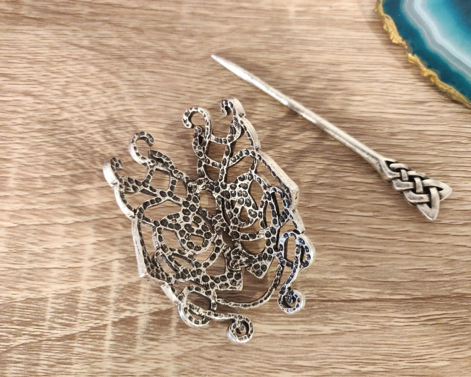 Viking Designed Hairpin Large Celtic Knot Hair Clip Hair Stick For Women - Women Viking Hair Accessories Gift - Lazzy Panda