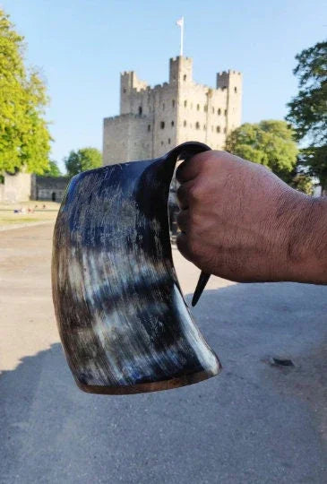 Medieval Viking Horn Mug/Tankard For Drinking - Horn Cup Antique Wedding Viking Beer Mug Cup Valentine Gift - Lazzy Panda