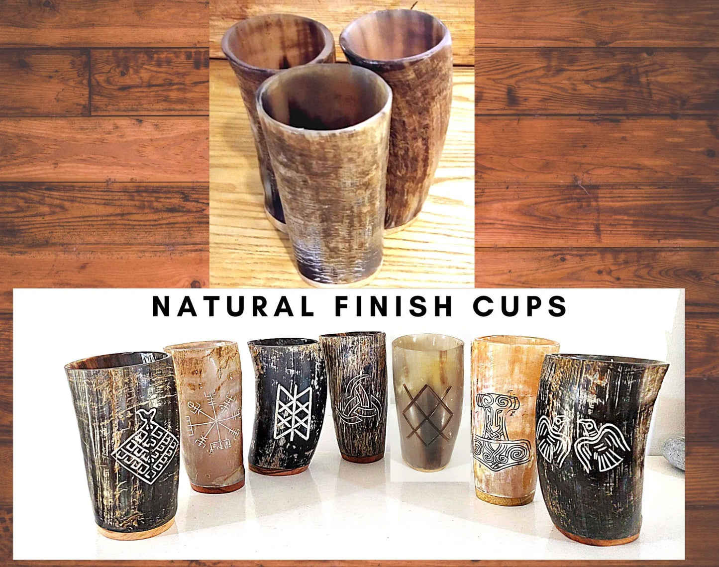 Ox Horn Mug - Medieval Horn Cups, Viking Mug Beer Cups Ale Beer Wine Tankard Size 5-6" - Lazzy Panda