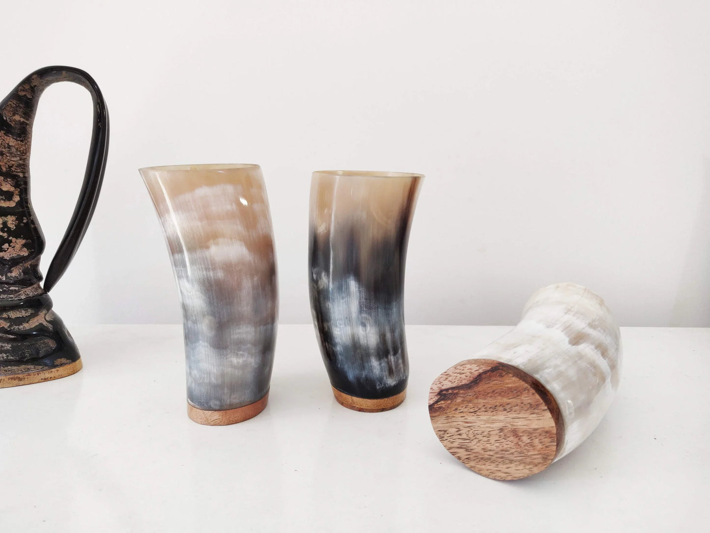 Medieval Real Ox Horn Cup Mug - Rustic Viking Drinking Beer Mug Cup Personalization option - Horn Cup Wedding Viking Gift - Lazzy Panda