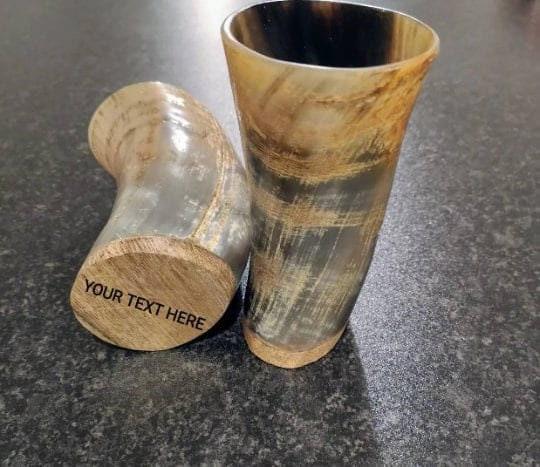 Medieval Real Ox Horn Cup Mug - Rustic Viking Drinking Beer Mug Cup Personalization option - Horn Cup Wedding Viking Gift - Lazzy Panda